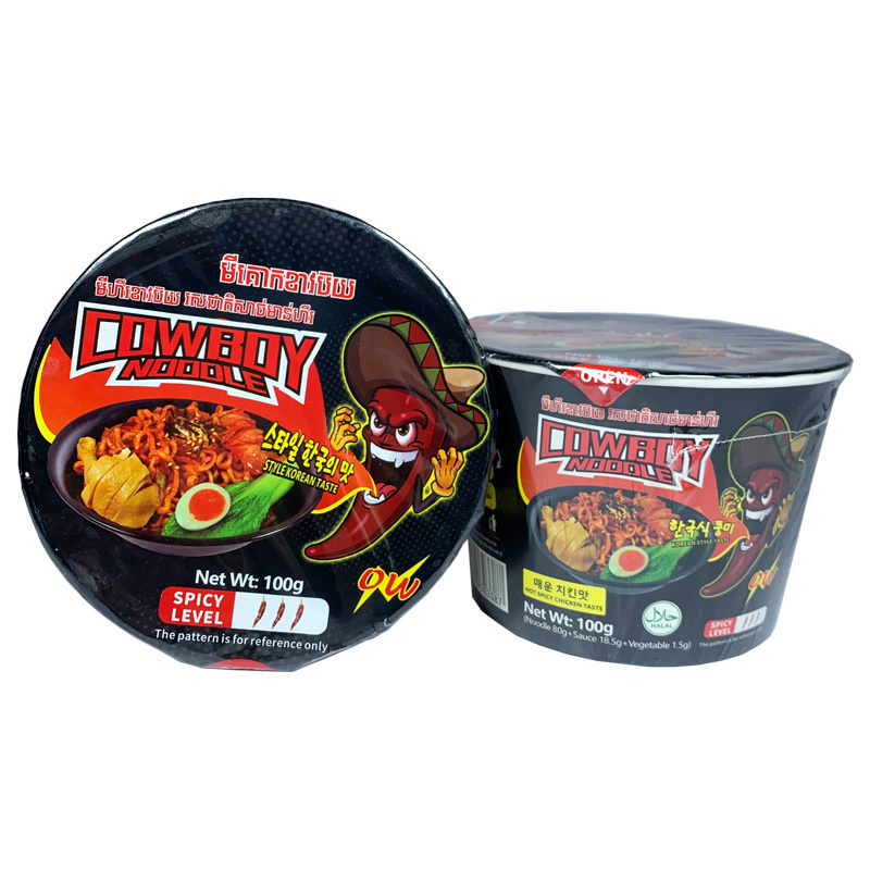 Asian Chinese Spicy Chicken Customized Flavour Korean Cup Bowl Packet Ramen Instant Noodle