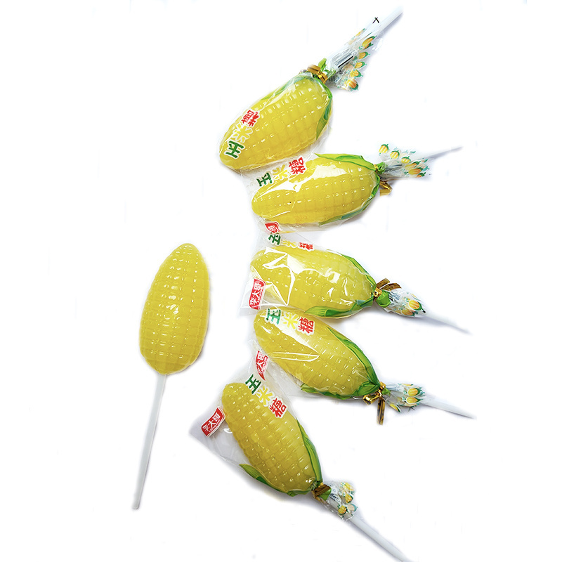 New Style Custom OEM Sweet Corn Shape Lollipop Candy