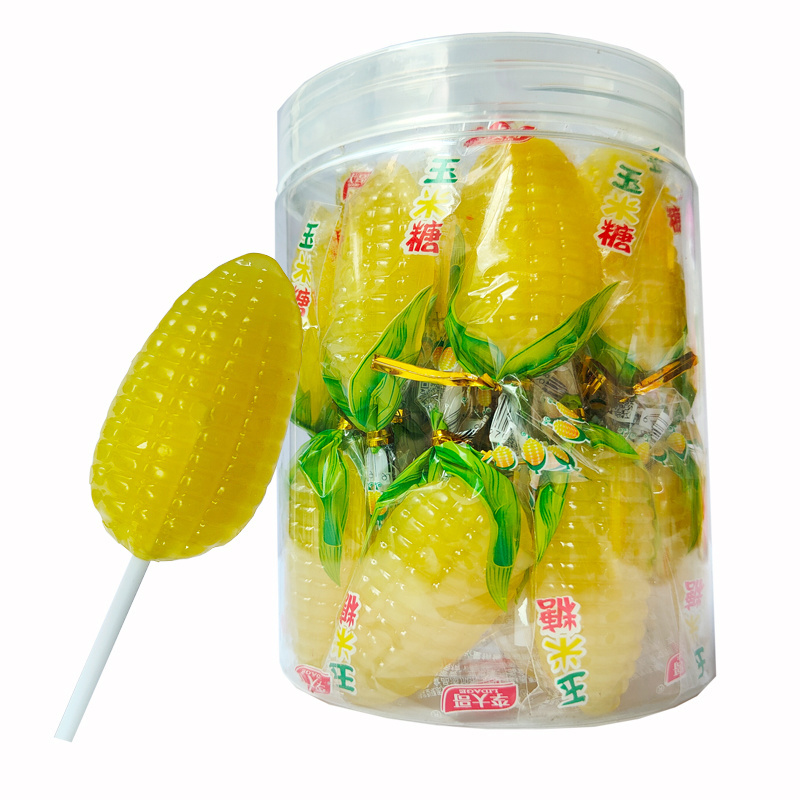 New Style Custom OEM Sweet Corn Shape Lollipop Candy