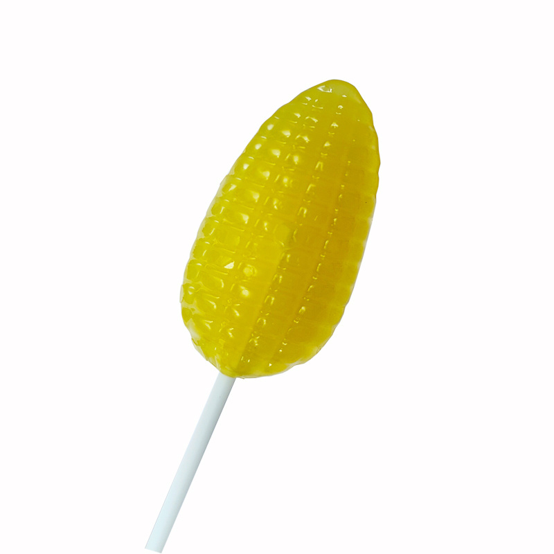 New Style Custom OEM Sweet Corn Shape Lollipop Candy