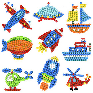 Wholesale Cartoon Child Diamond Mosaic Stickers Aircraft Helicopter Ship Plane Refrigerator Book  Phone Decor Sticker