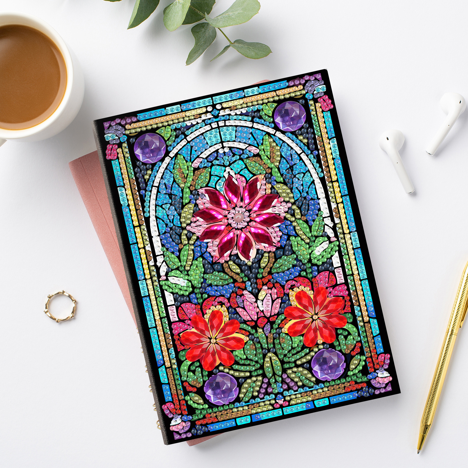 Diamond Painting 64 Pages A5 Notebook Animal Flower Art DIY Diary Book Gift Special Shaped Diamond Embroidery Note Book