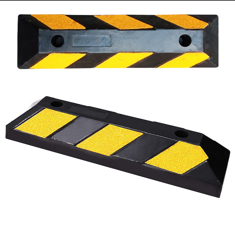 Durable Floor Driveway Vehicle Rubber Car Tyre Wheel Stop Parking Lot Curb Blocks Rubber Parking Stopper