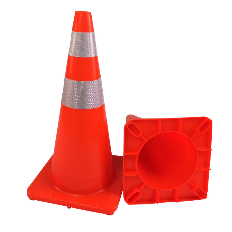 680mm height 360*360mm Base Size road safety full pvc used traffic cones for sale