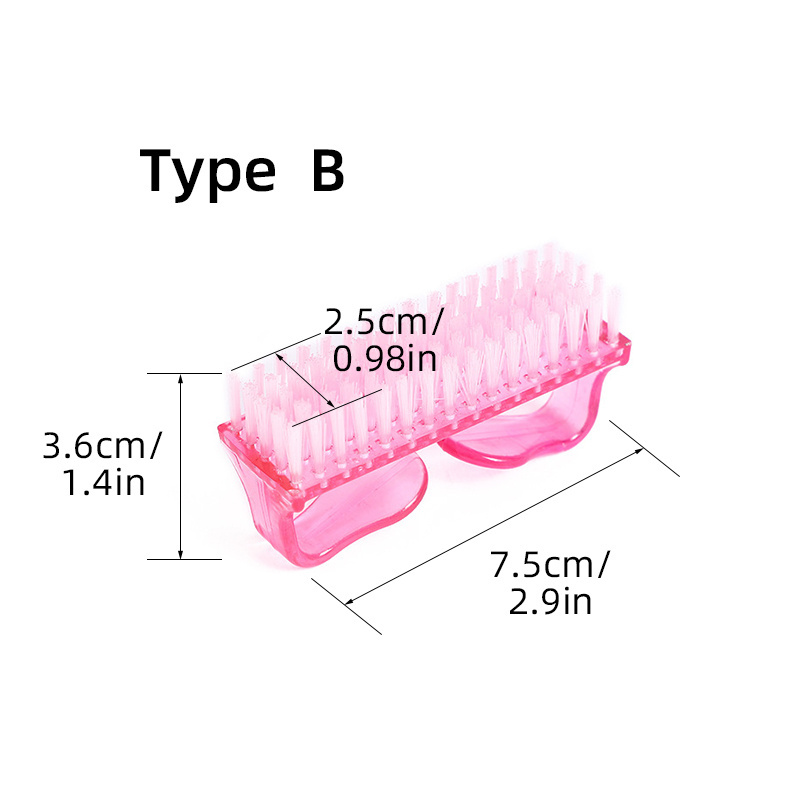 High Quality Care Grip Cleansing Toe Cleaning Horns Dust Nail Pedicure Brush Plastic Cleaner Small Tool Handle Manicure Art