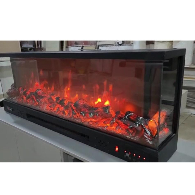 Hot sell L Shape Decorative Flame Fireplace Double Sided 3 sides  4 sides Electric Fireplaces heater