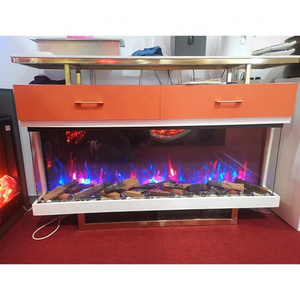 Slimline Personal Home Heaters with LCD Smart Remote Flame Electric Fireplace Decor Flame Fireplace