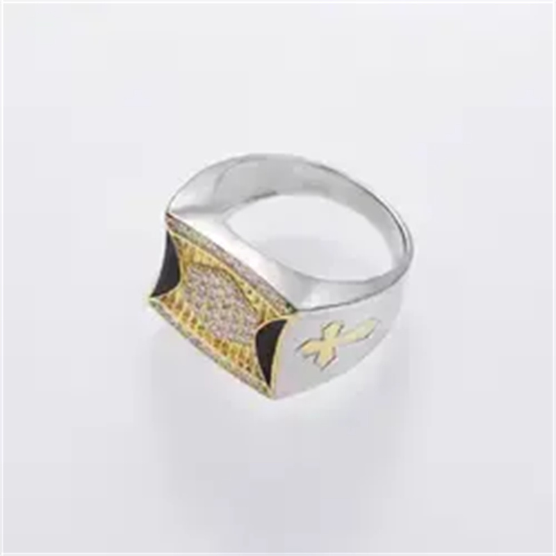 Custom Best Selling Product Enamel Paint For Jewellery Making 925 Fake Diamond Men'S Silver 18Kt Gold 2Ct Mossianite Ring