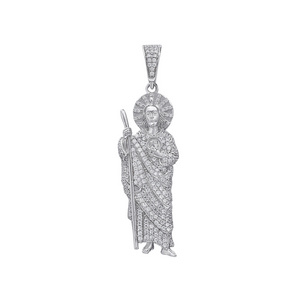 Men's jewelry 925 Sterling Silver full micro pave cz moissanite diamond St Jude San Judas Tadeo Iced Pendants