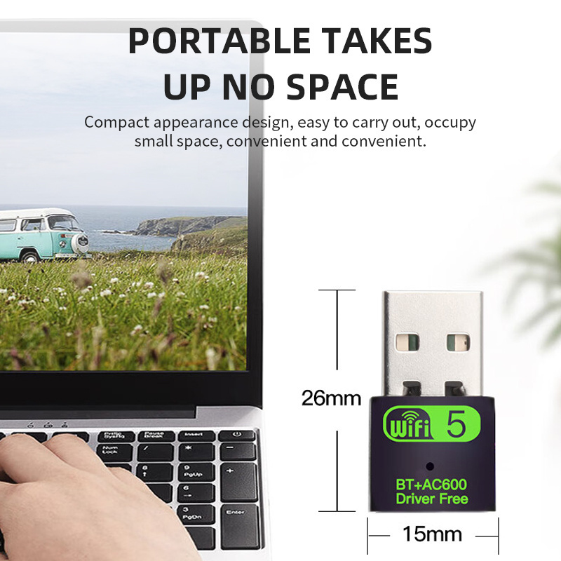 Explosive Models Bluetooth 4.2 600Mbps Usb Wifi Receiver Dongle For Desktop Laptop Pc