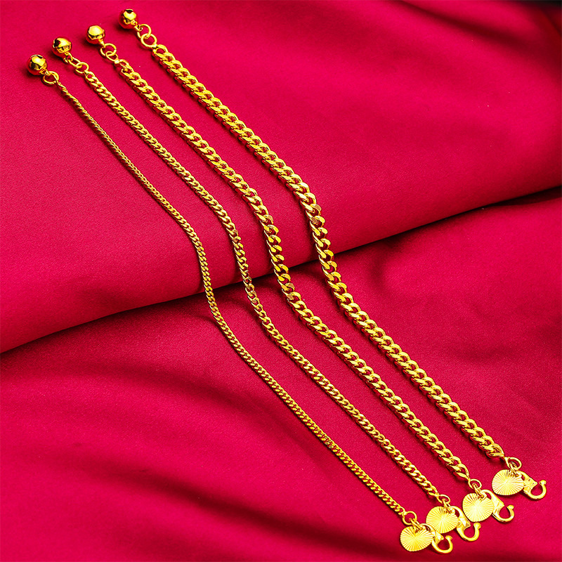 Jewelry Source 2mm 3mm 4mm 5mm Vietnam Sand Gold Ancient Law Inheritance Plain Ring Bracelet Manufacturer Wholesale