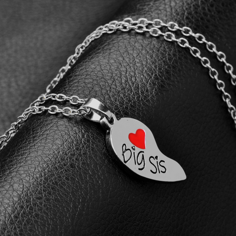 Sweetheart Red Heart Necklace Pendant Jewelry Sisters Necklace Special Gifts for Two Couple Lovely Pairs Series