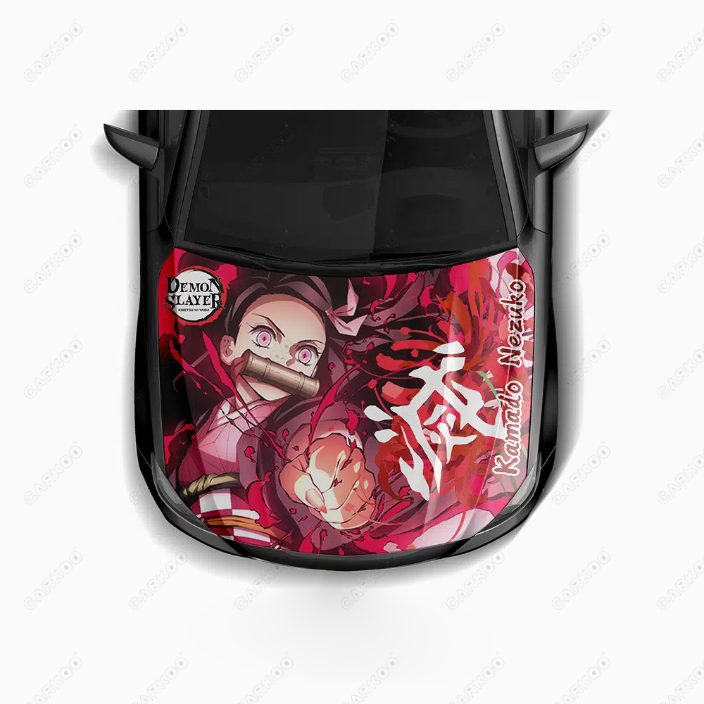 CARKOO Itasha Design Car Bonnet Decoration Stickers Vehicle Decal Demon Slayer Car Vinyl Sticker