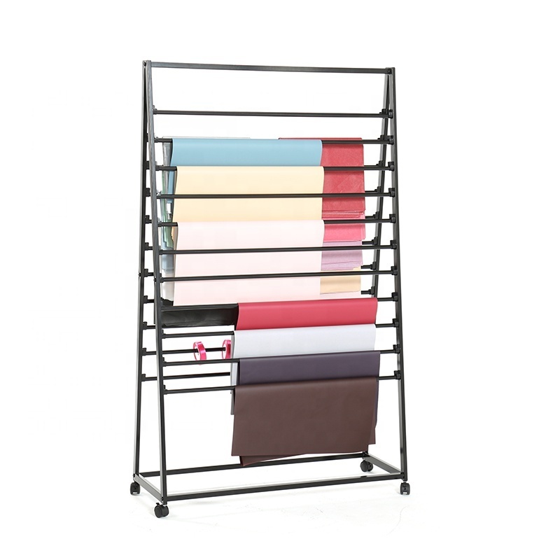 Metal Floor-to-ceiling Double-sided Wallpaper Silk Scarf Display Stand Wrapping Paper Rack Fabric Towel Rack