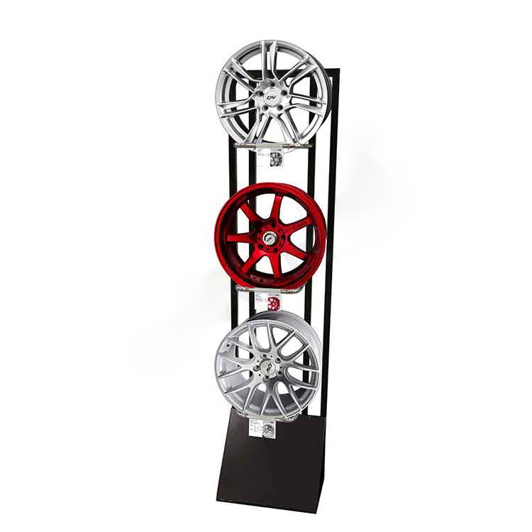 China Supplier Alloy Wheel Display Stands Tyre Stand Wheel Rim Trade Display Stand with Sign Holder