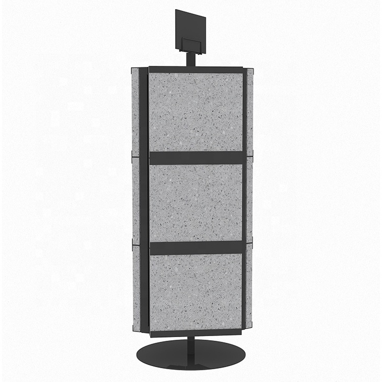 Rotating Display Stand Quartz Stone Display Rack Tile Sample Board Marble-Granite Wing Rack Showroom Display for Mosaic Tile