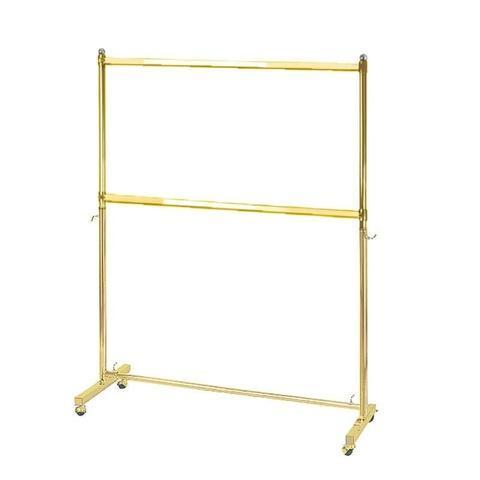 2 Layers Brass Gold Clothing Rack Display Heavy Duty Clothes Garment Rack For Clothing Retail Store