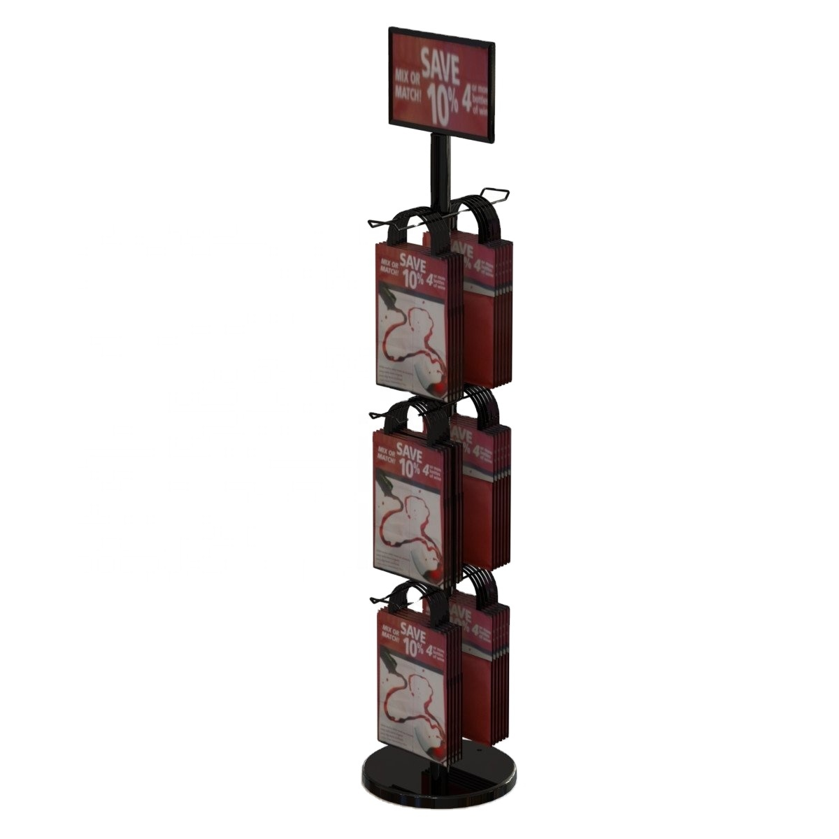 3 Tier Purse Holder Stand Floor Women Bag/handbag Display Stand Retail Store Purse Hanger Holder with 6 Hooks