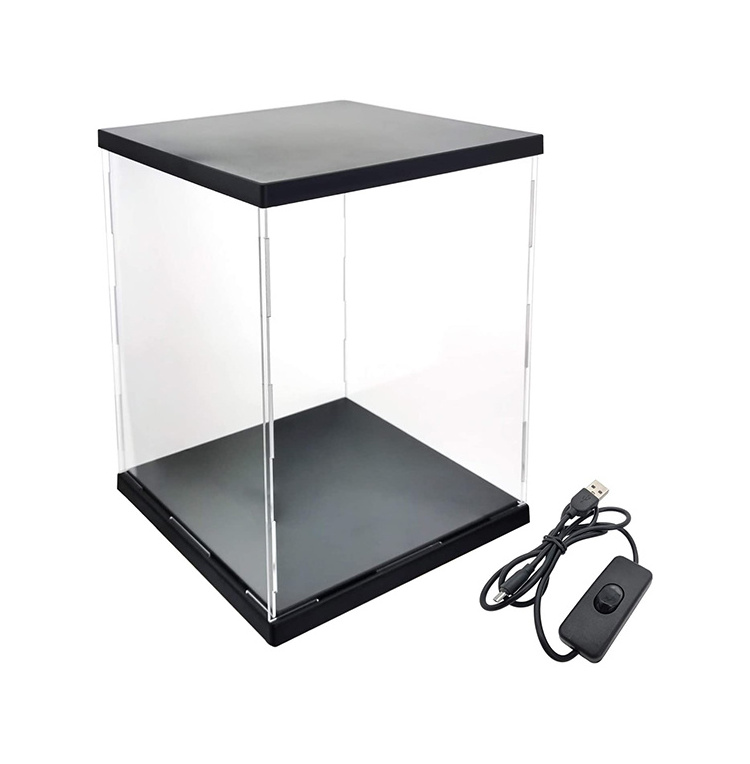 Custom Clear Acrylic Lego Display Case Plastic Display Box with light