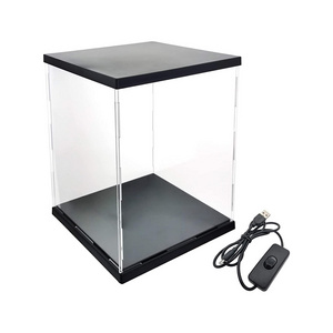 Custom Clear Acrylic Lego Display Case Plastic Display Box with light