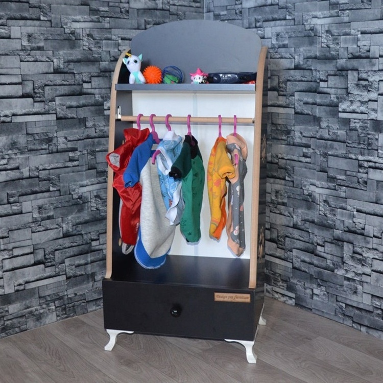 China Custom Modern Wood Wardrobe for Pets Dog Clothes Rack Pet Clothes Hanging Rack