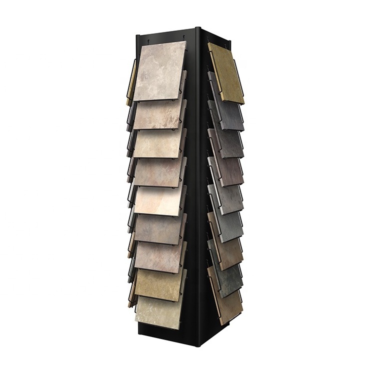 factory wholesale custom Shelf Tower Tile Display rotating mosaic tile display stand mosaic ceramic tile display stand