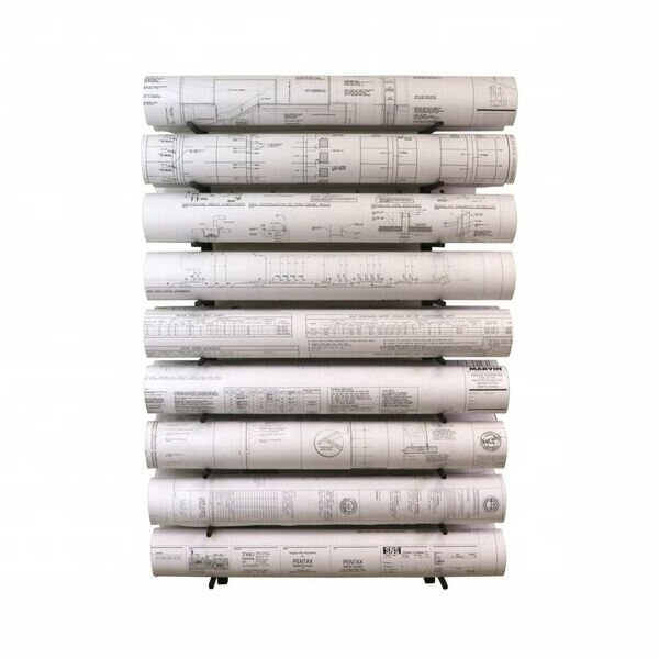 High Capacity 9 Layers Metal Carpet Blueprint Storage Roll File Yoga Mat Wall Mounted Display Rack