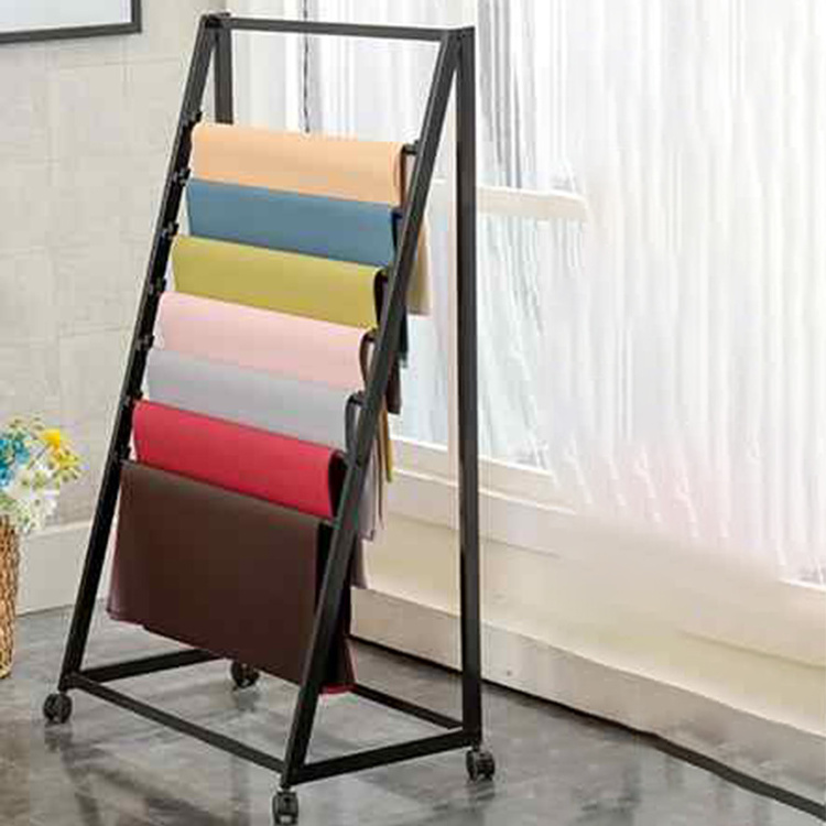 Metal Floor-to-ceiling Double-sided Wallpaper Silk Scarf Display Stand Wrapping Paper Rack Fabric Towel Rack