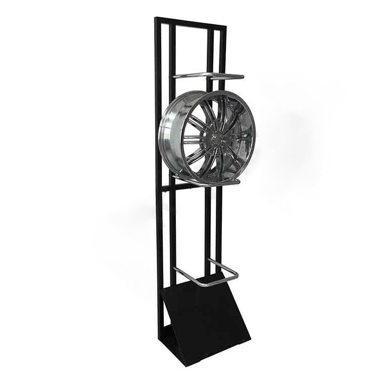 China Supplier Alloy Wheel Display Stands Tyre Stand Wheel Rim Trade Display Stand with Sign Holder