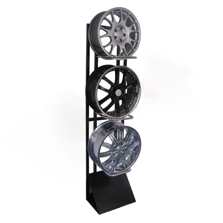 China Supplier Alloy Wheel Display Stands Tyre Stand Wheel Rim Trade Display Stand with Sign Holder