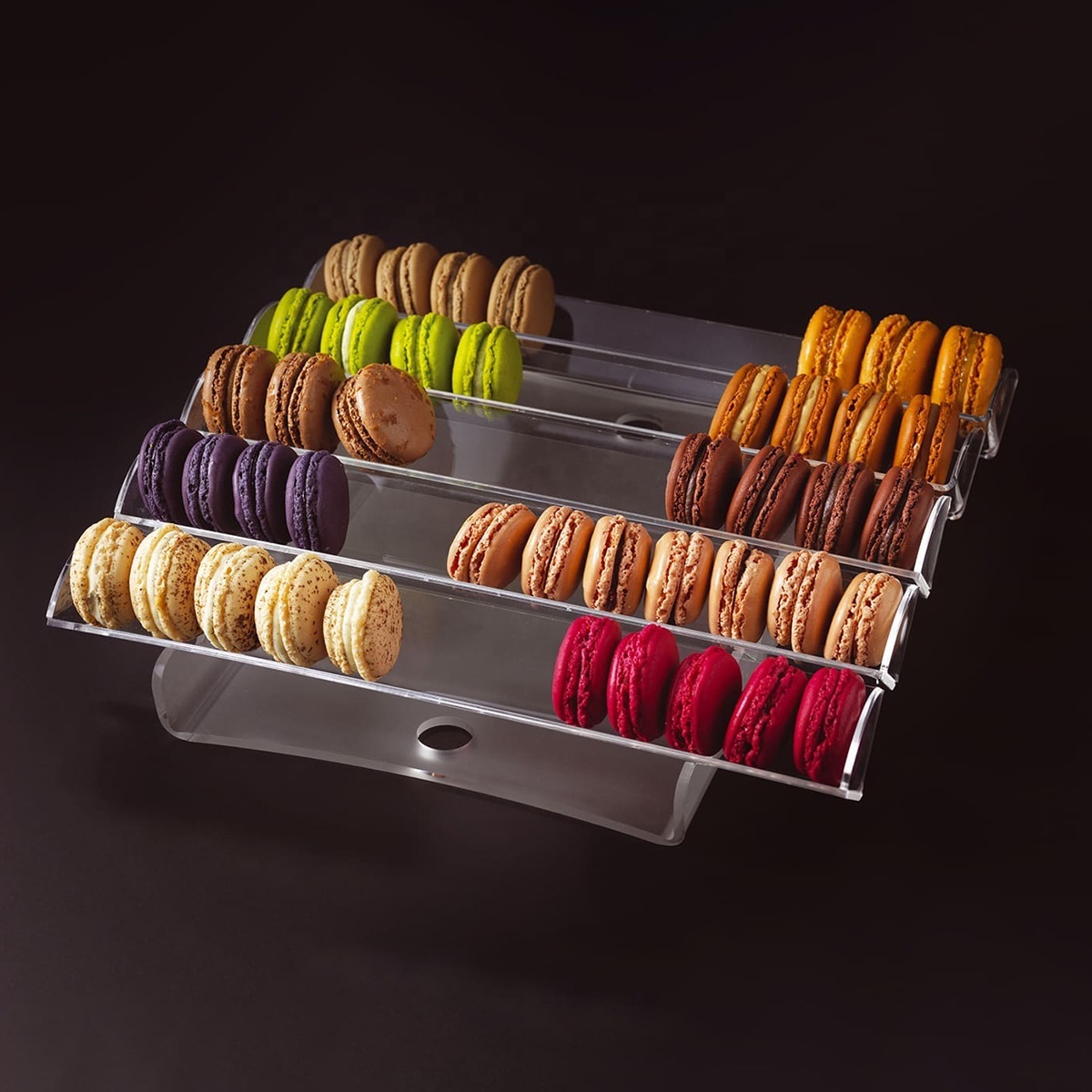 China Factory Direct Acrylic Macaron Display Trays Perfect for Bakery Or Pastry Shop