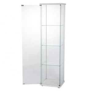 China Customized Glass Display Cabinet Showcase Wine Cabinet Handbag Display Case Bookshelf 4 Shelves With Door For Living Room