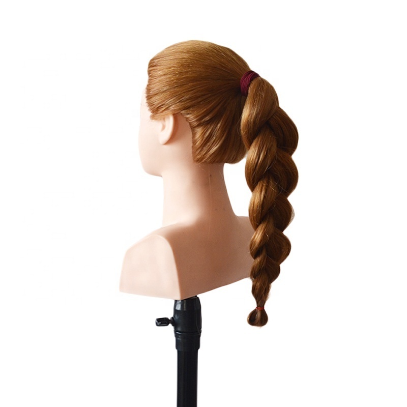 New Style 80% human hair mannequin head with shoulders Training Heads 24 inch long thick hair dummy for hair style doll head