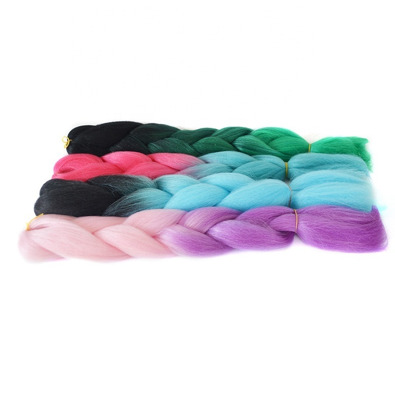 Japanese Kaneka Fiber EZ Braid Different Colors Pre Stretched Braiding Hair Wholesale Cheap Synthetic Layered End Crochet Braid