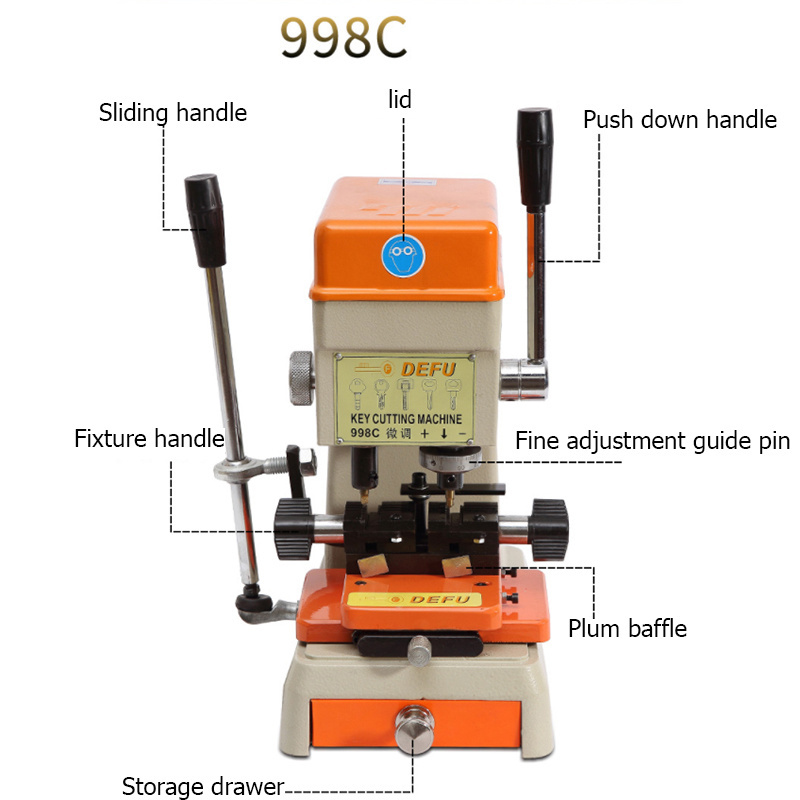 Defu 998c Key Cutting Machine 220V Key Duplicating Machine For Making Keys Locksmith Tools