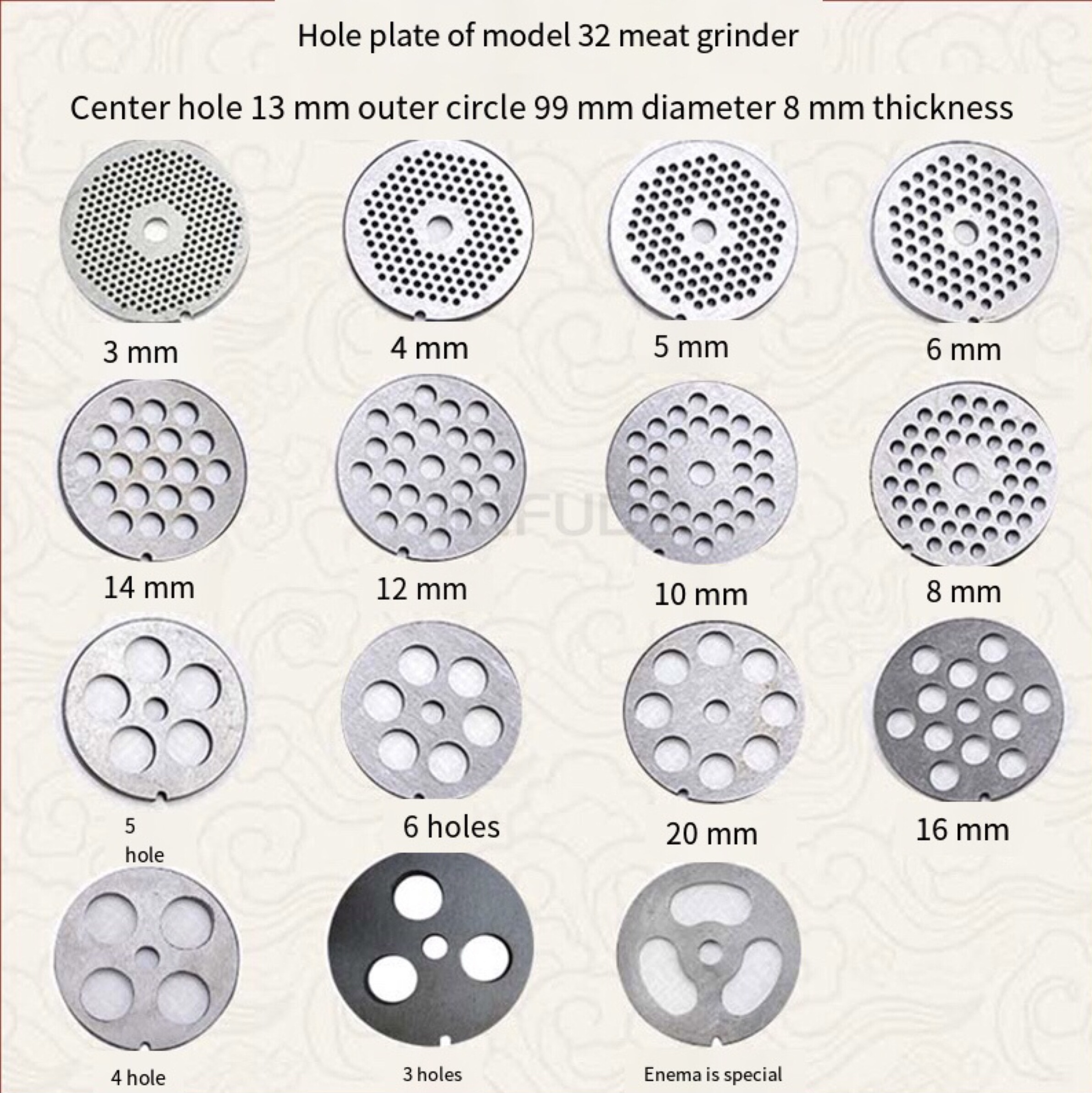 Stainless steel 32 quality meat grinder plate replace meat mincer spare parts