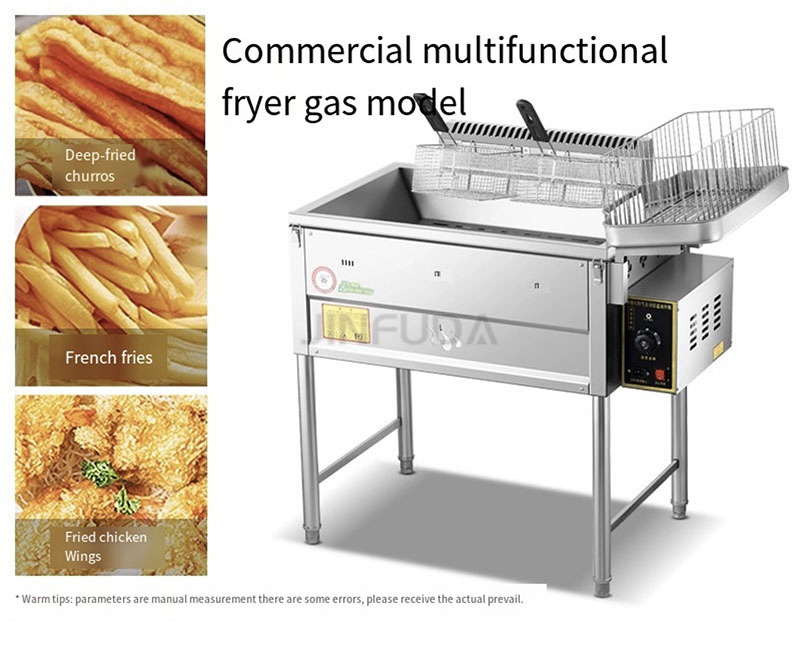 Gas deep fryer with temperature control stainless steel deep fryer for commercial wholesale price multifunctional and portable