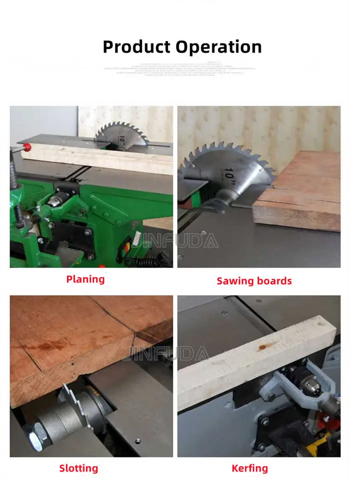 Model 292E5  Wood Work Cutter Saw and Planer Thickness Planer Wood Combined Jointer Planer Table Saw Woodworking  for Sale