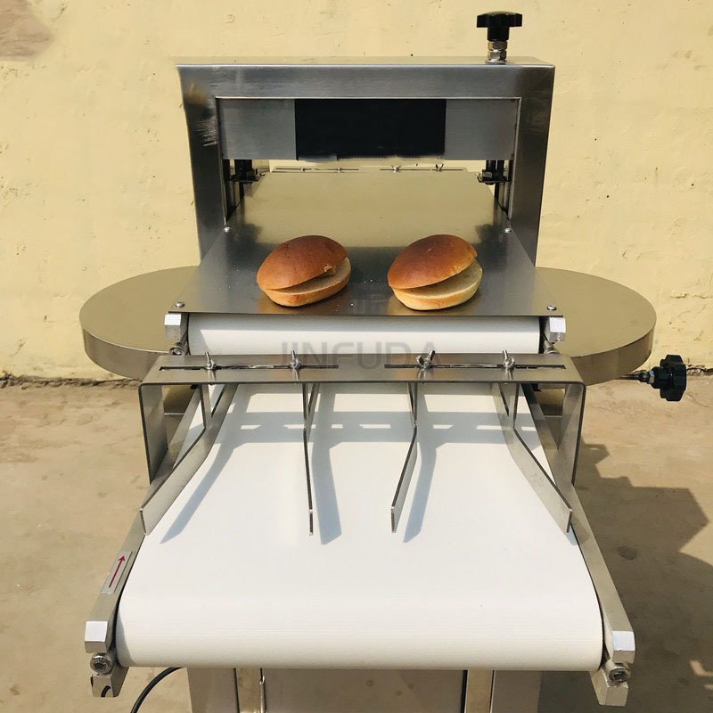 Professional Supplier Hamburgers Bread Slicer Machine/ Bread Slicer Now Foods/ Burger Bun Cutting Machine Efficiency High Speed