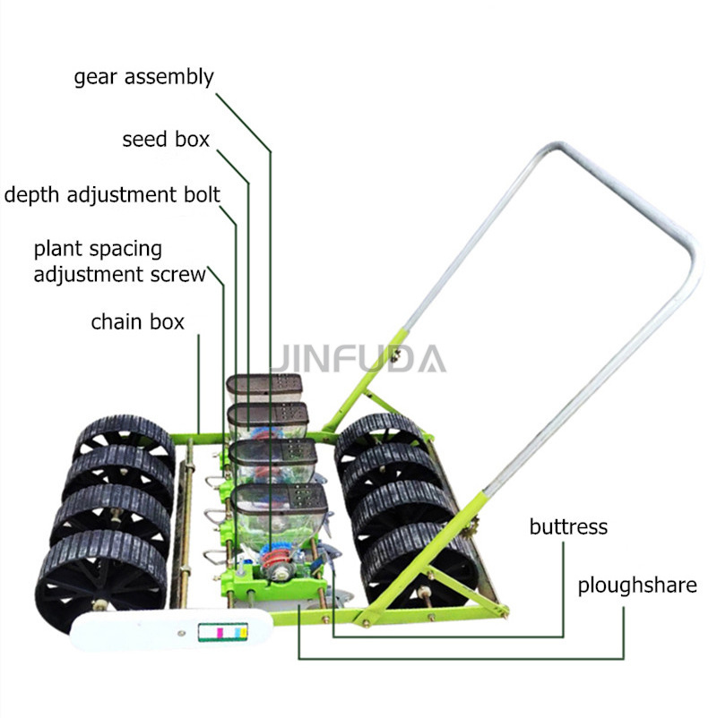 Gasoline engine soybean seed planter multi-row small seeds drill vegetable garlic chilli seed planter carrot seeder machine