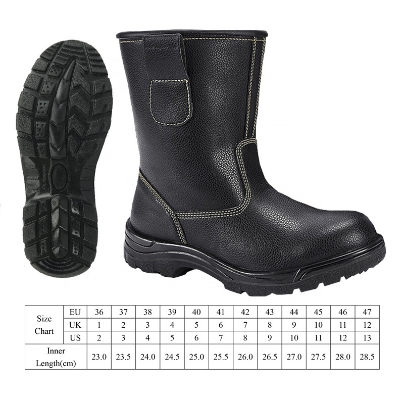 Oil Field Toe Guard Boots Underground Mining Coal Top Calf Wide Fit PU Sole Composite Cap And Kelvar Safety Leather Work Shoes