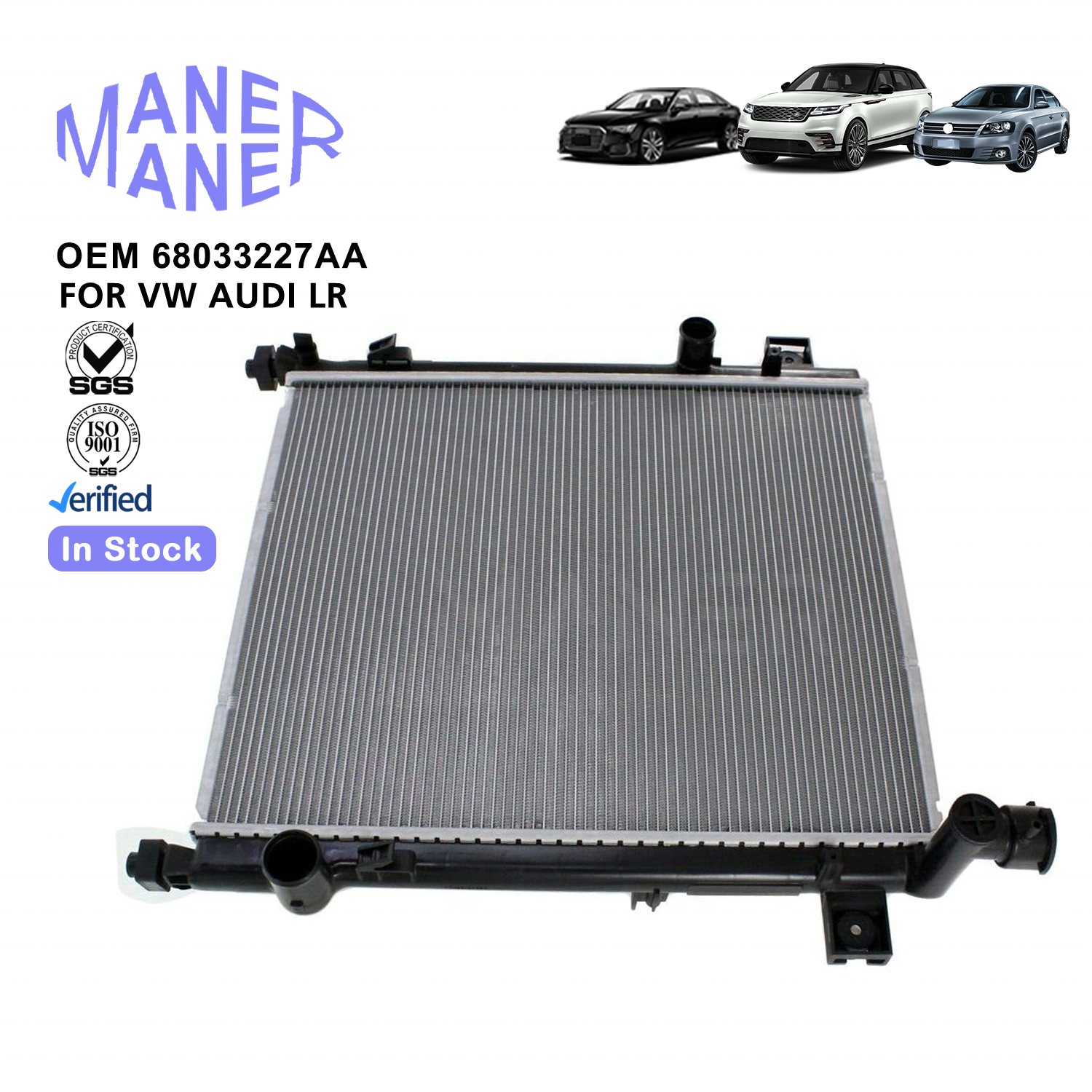 MANER Auto parts 68033227AA high performance Aluminium Cooling Radiator for Jeep Liberty KK Cherokee 2008-