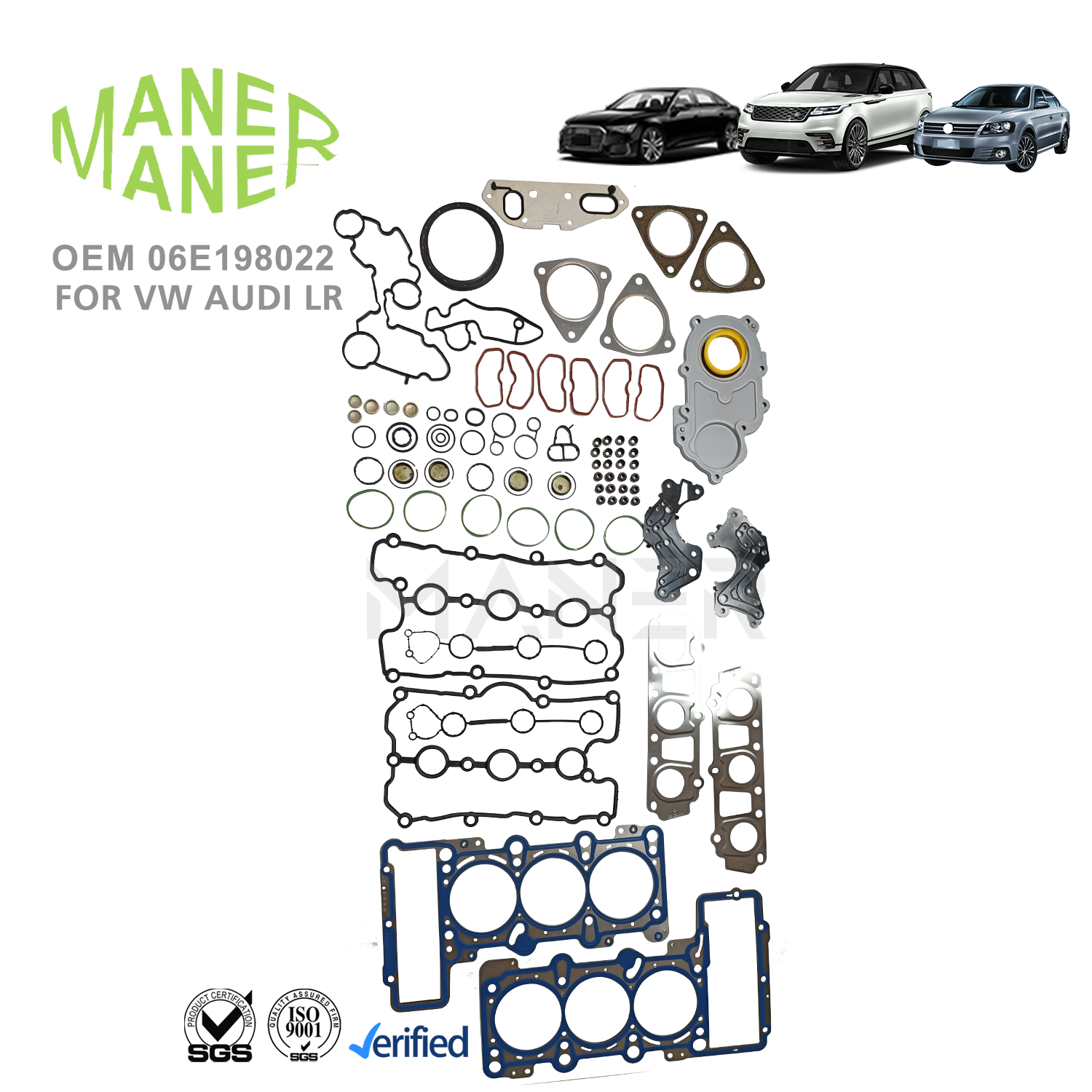 MANER 06E198022 06E103149M 06E103148AS Auto Engine Systems engine gasket kit for VW Audi 2.8 06E103483Q 06E103484P 06E198717