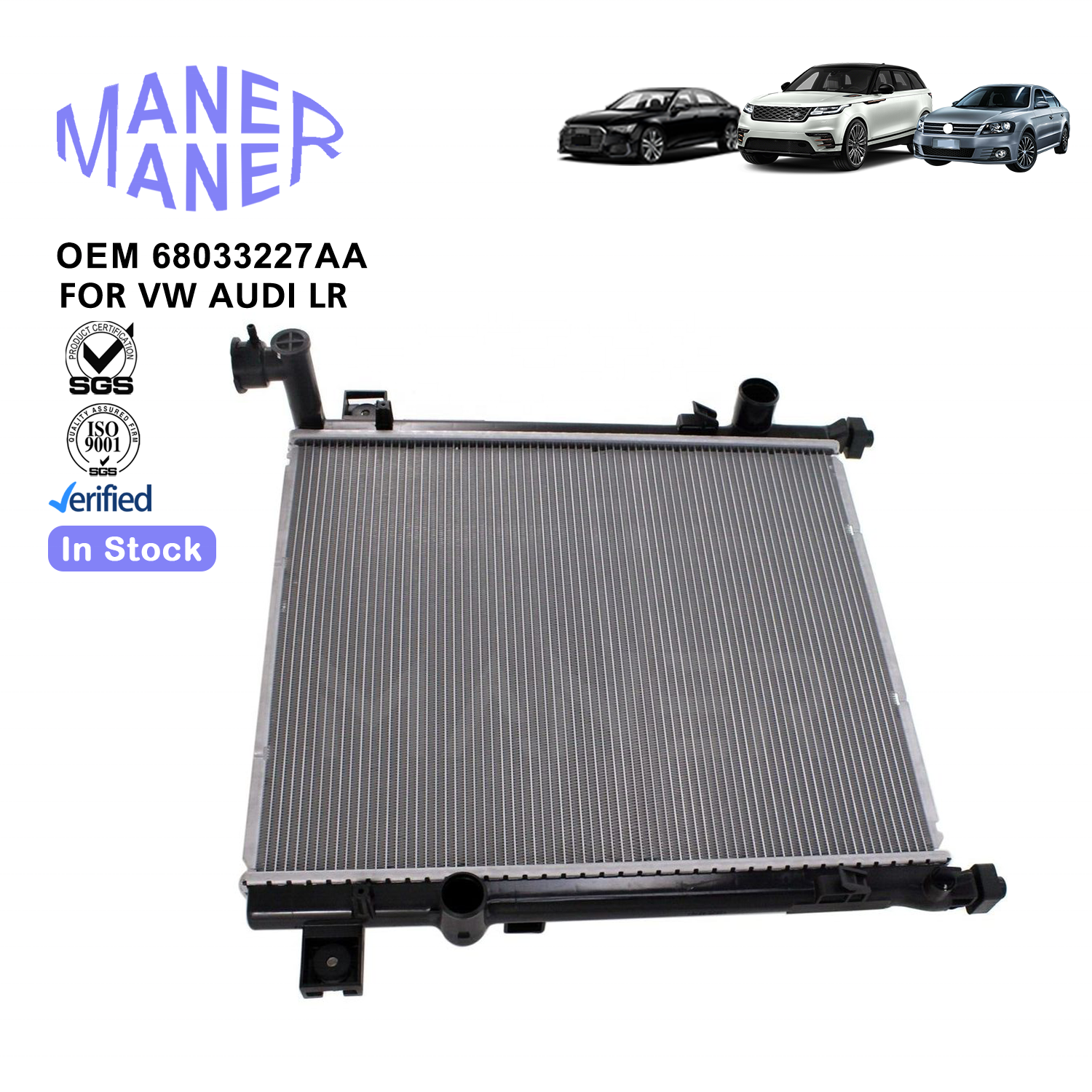 MANER Auto parts 68033227AA high performance Aluminium Cooling Radiator for Jeep Liberty KK Cherokee 2008-