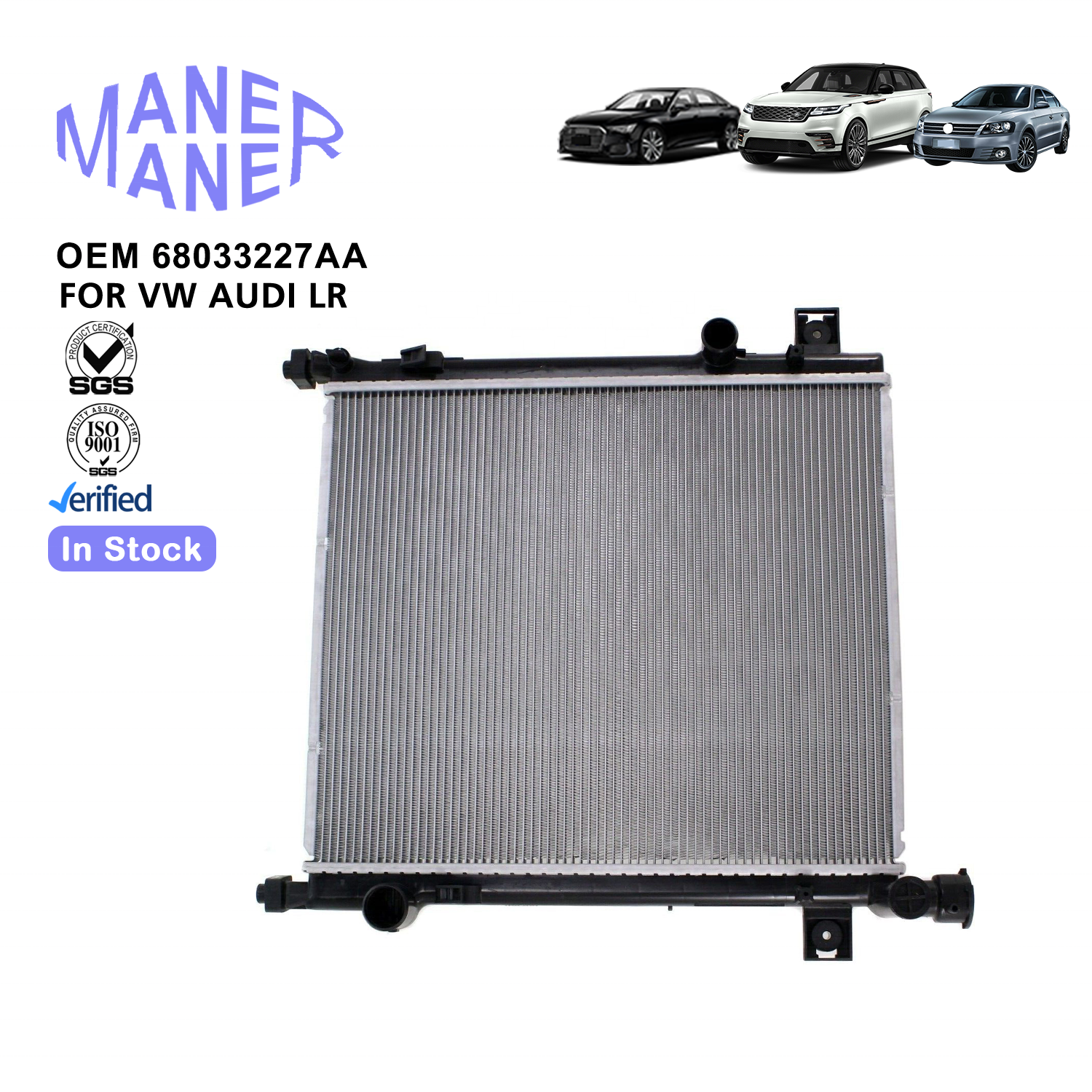 MANER Auto parts 68033227AA high performance Aluminium Cooling Radiator for Jeep Liberty KK Cherokee 2008-