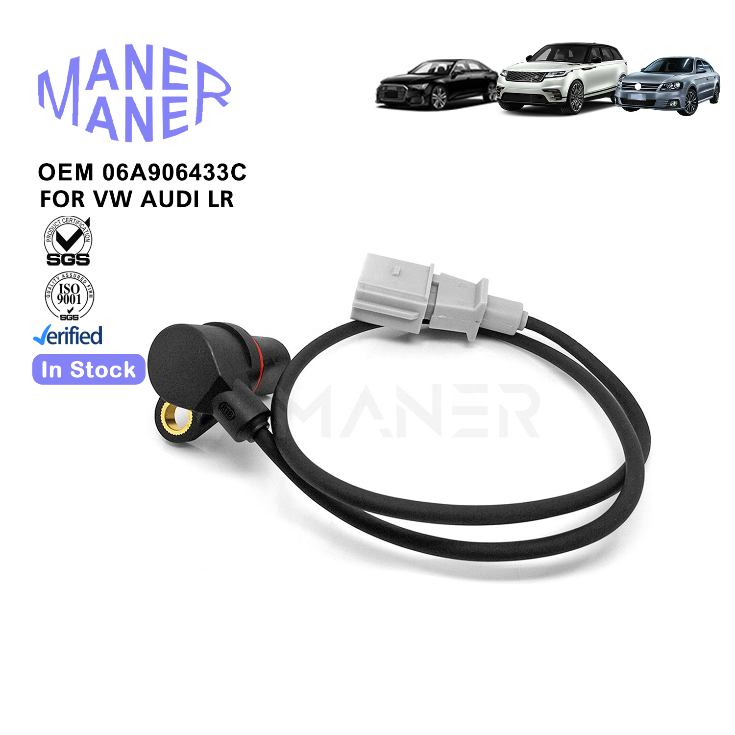 MANER Auto Parts 06A906433C 261210148 0261210148 Engine Crank Crankshaft Position Sensor For Audi A3 A4 A6 TT Volkswagen