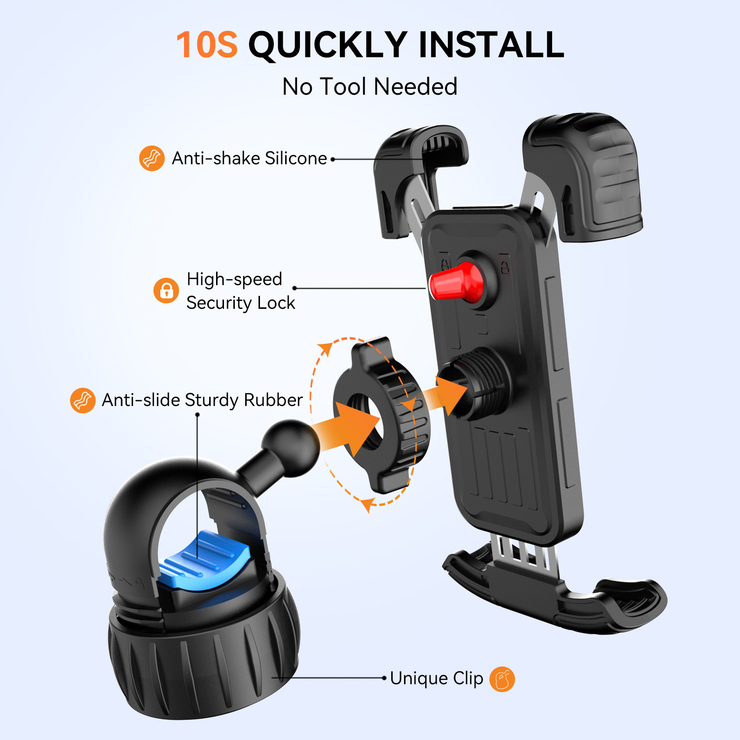 2023 new Adjustable Bicycle Scooter Handlebar Phone Cradle Clip Motorcycle Phone Mount Bike Phone Holder