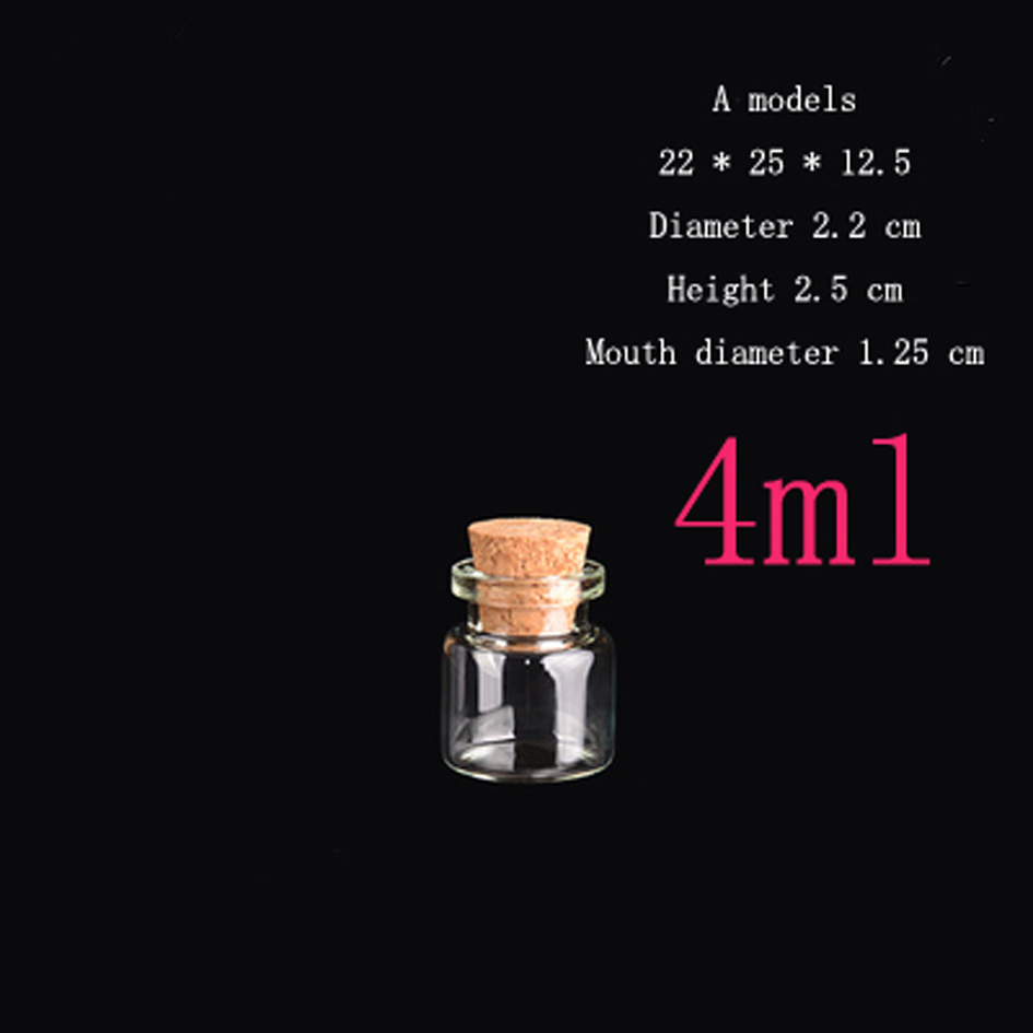 4ml 5ml 6ml 7ml 8ml 10ml 12ml 14ml 15ml 18ml 20ml cute glass vials decoration corked Glass Bottles gift vial