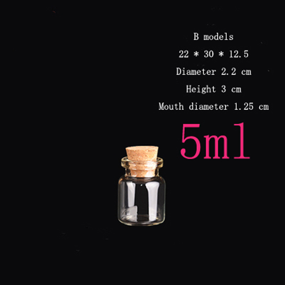 4ml 5ml 6ml 7ml 8ml 10ml 12ml 14ml 15ml 18ml 20ml cute glass vials decoration corked Glass Bottles gift vial