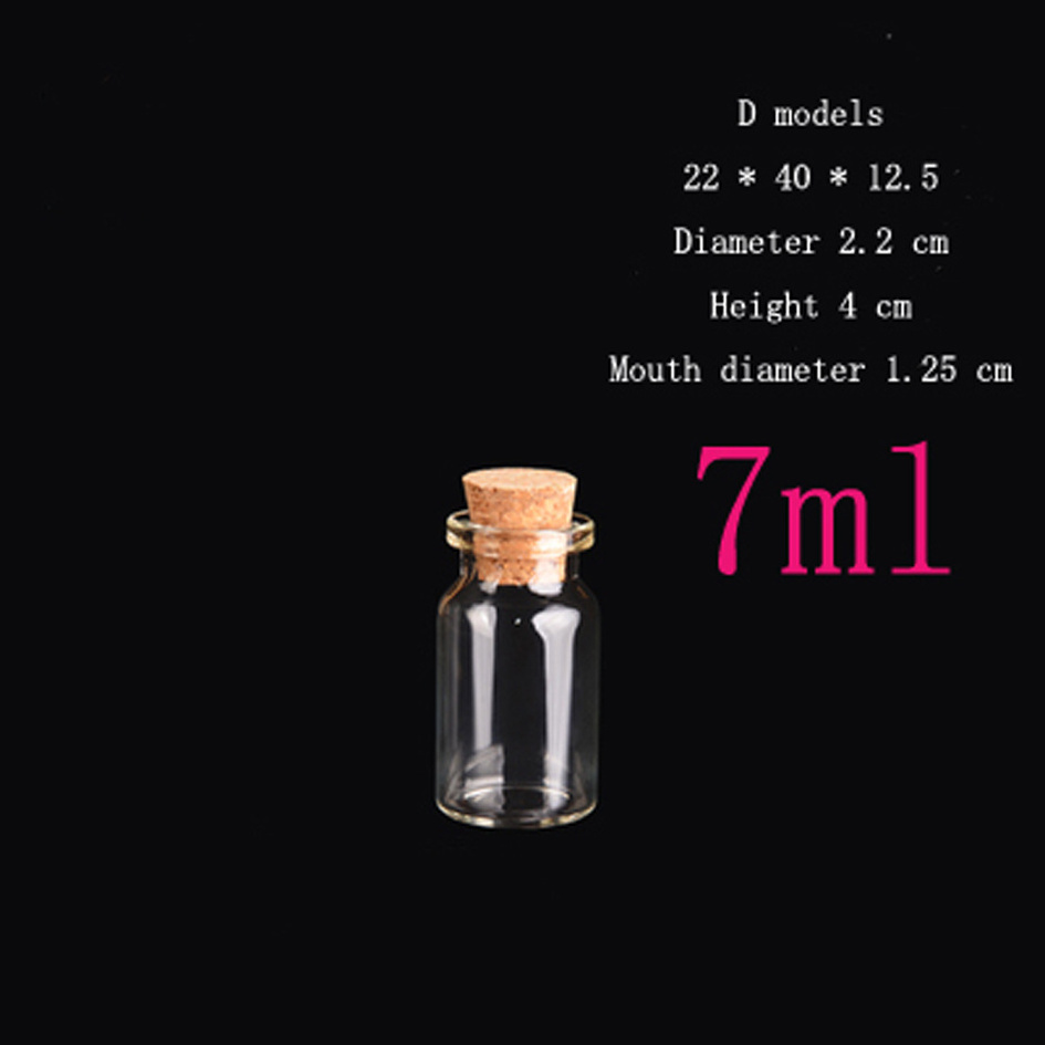 4ml 5ml 6ml 7ml 8ml 10ml 12ml 14ml 15ml 18ml 20ml cute glass vials decoration corked Glass Bottles gift vial